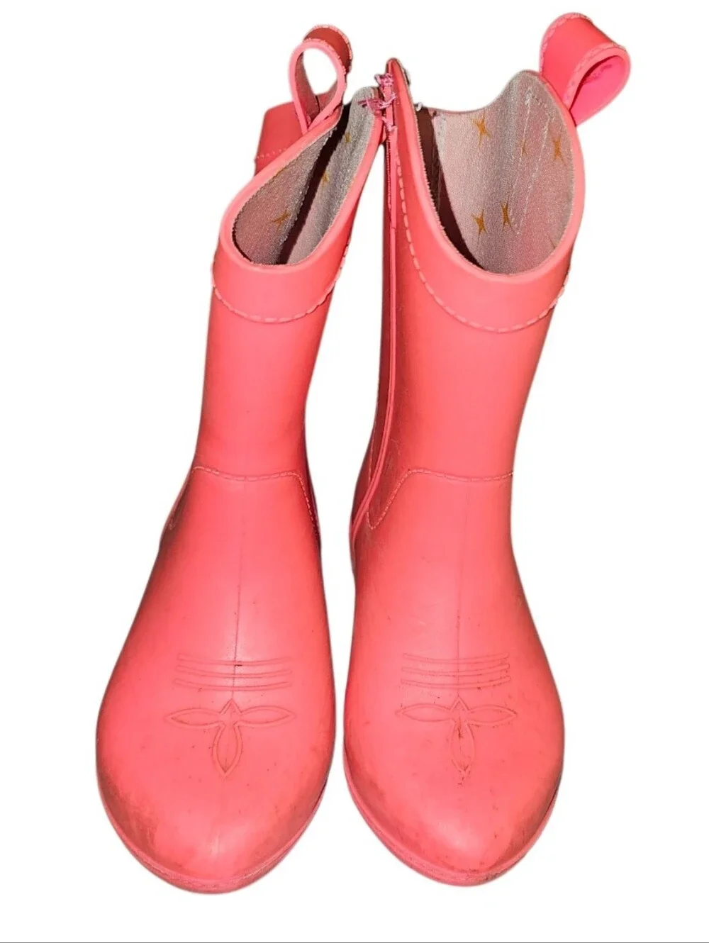 Dakota Ridge Girls' Coral Pink Waterproof Pull-On Rain Boots